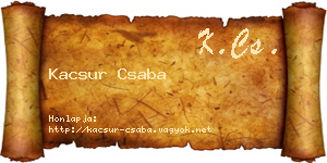 Kacsur Csaba névjegykártya