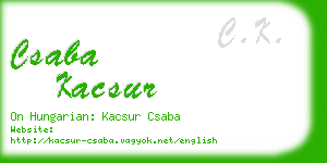 csaba kacsur business card